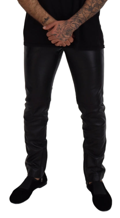 Pantalon skinny noir brillant extensible Dolce & Gabbana