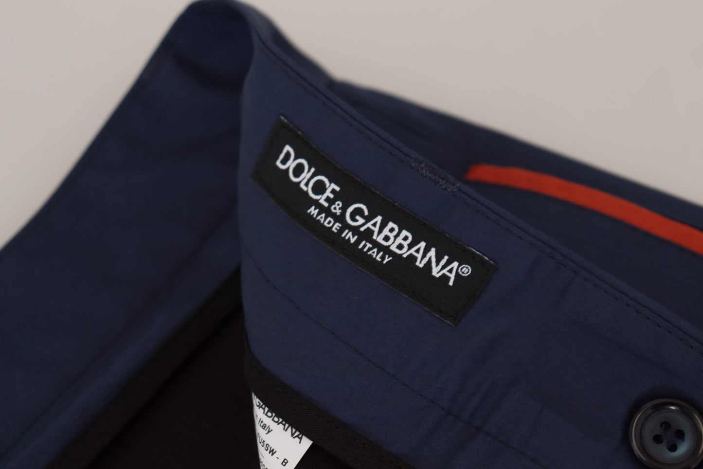 Pantalon de ville en coton bleu Dolce & Gabbana