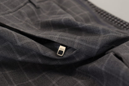 Pantalones chinos a cuadros de algodón gris Dolce & Gabbana