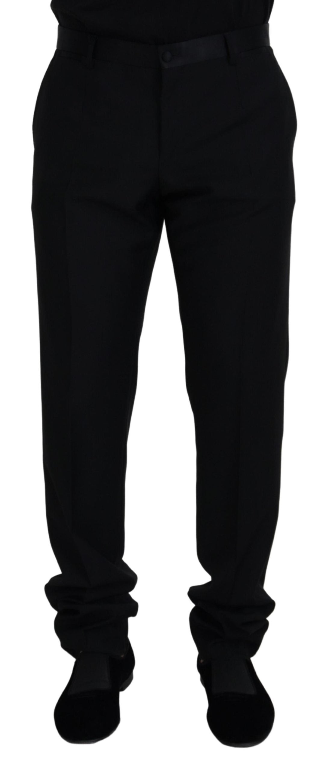 Pantalón Formal Chino de Lana Negro Dolce & Gabbana