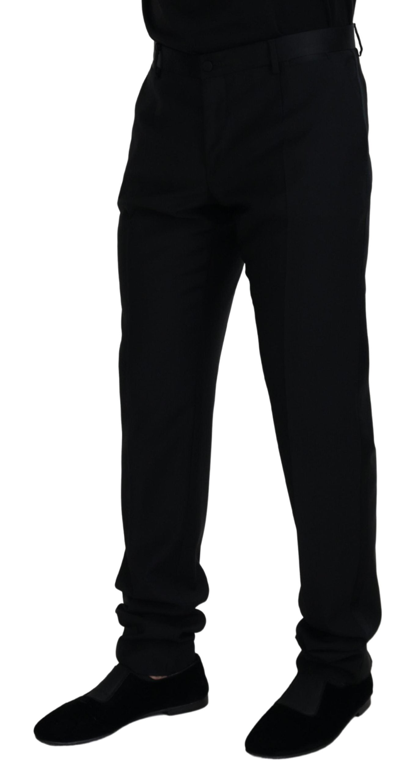 Pantalón Formal Chino de Lana Negro Dolce & Gabbana