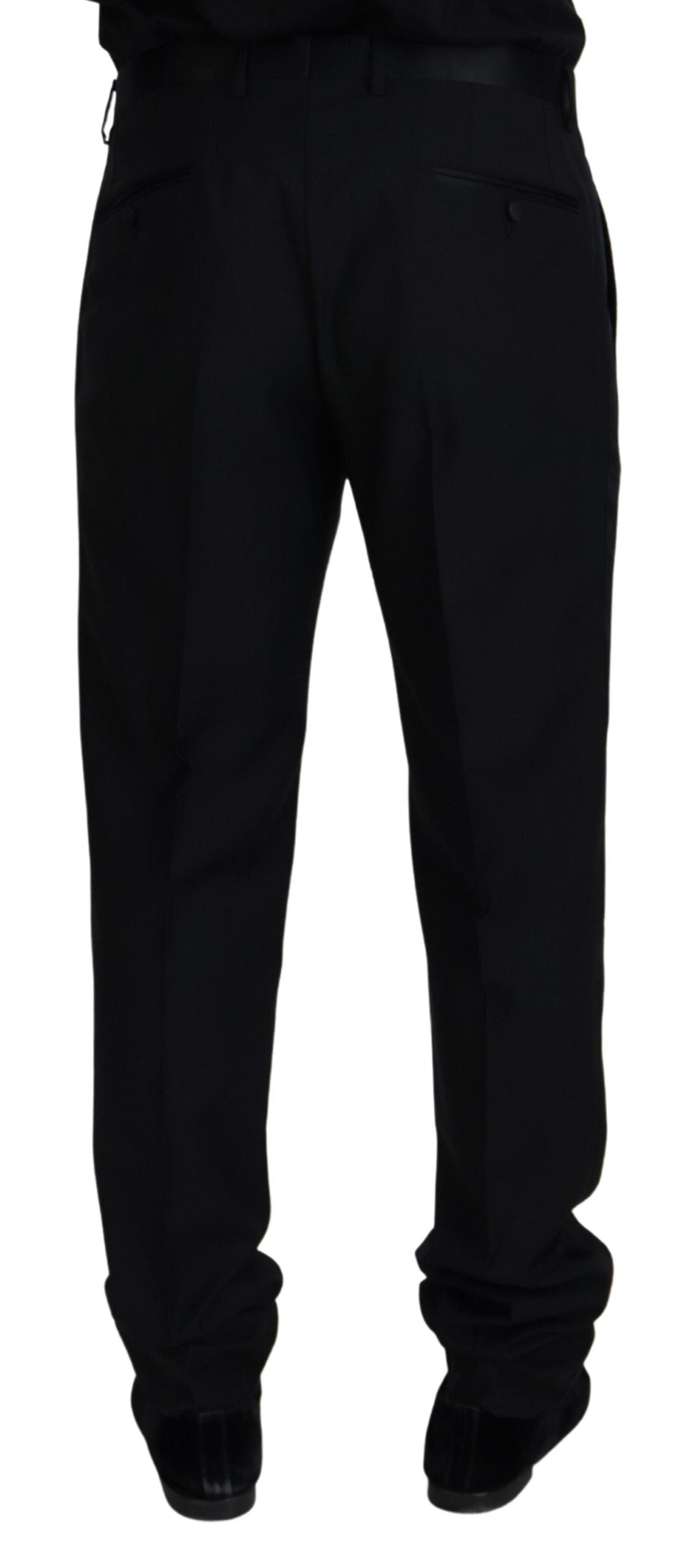 Pantalón Formal Chino de Lana Negro Dolce & Gabbana