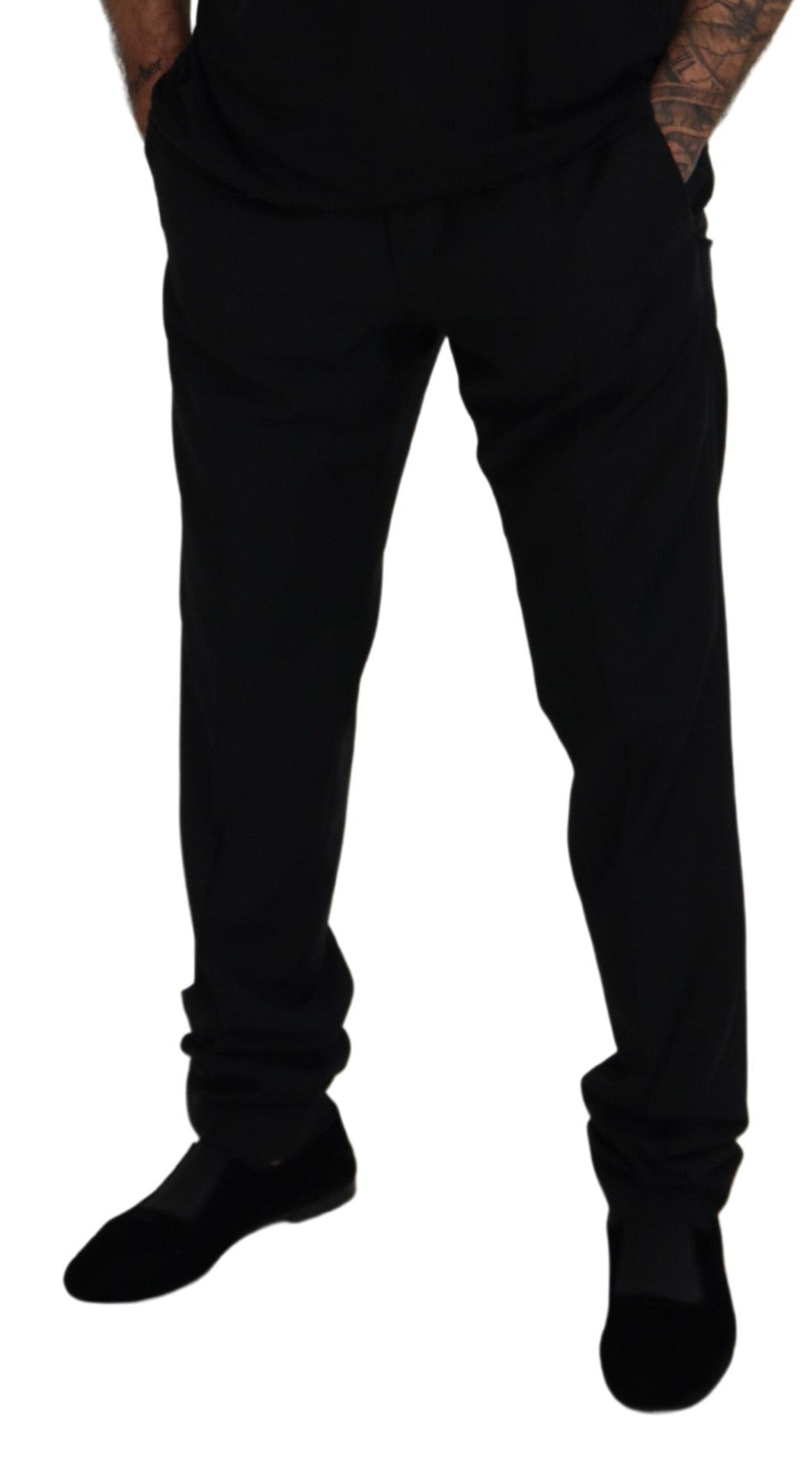 Pantalón Formal Chino de Lana Negro Dolce & Gabbana