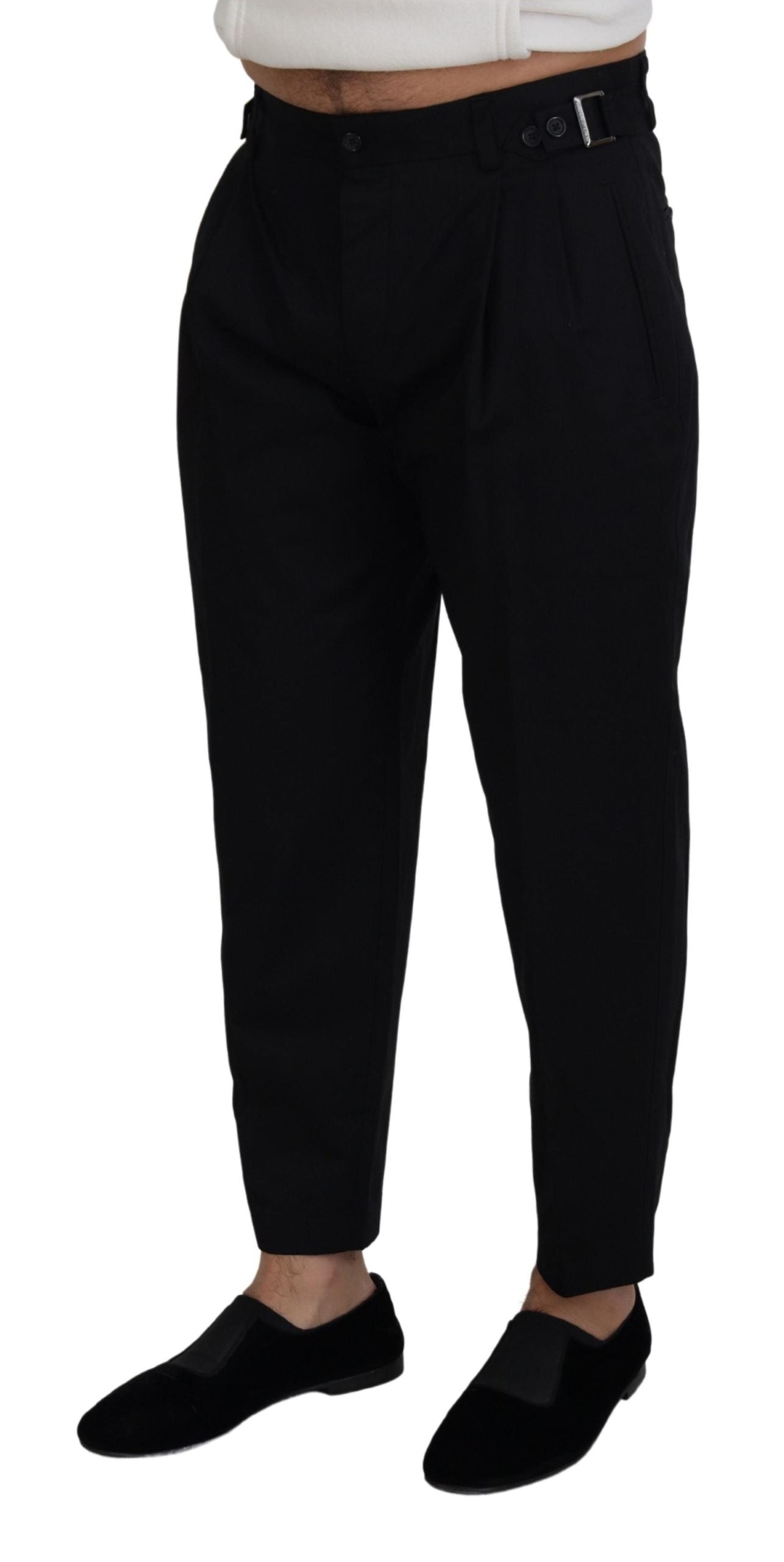 Pantalon de costume Dolce & Gabbana noir en coton style Chino