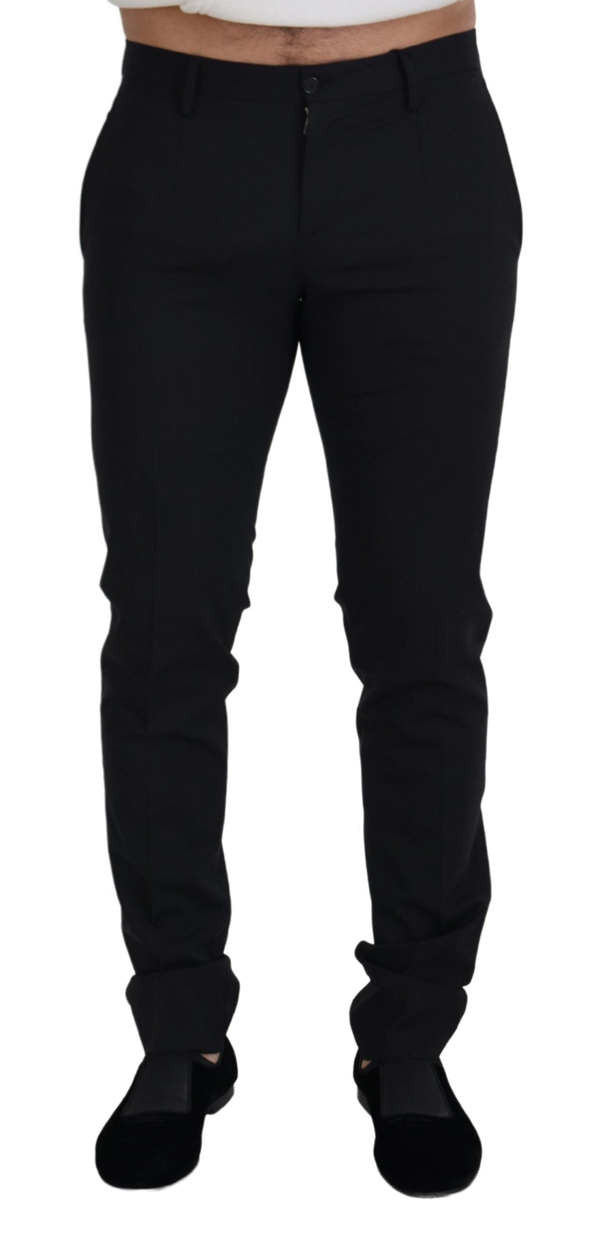 Pantalones formales tipo chino de lana negra Dolce & Gabbana