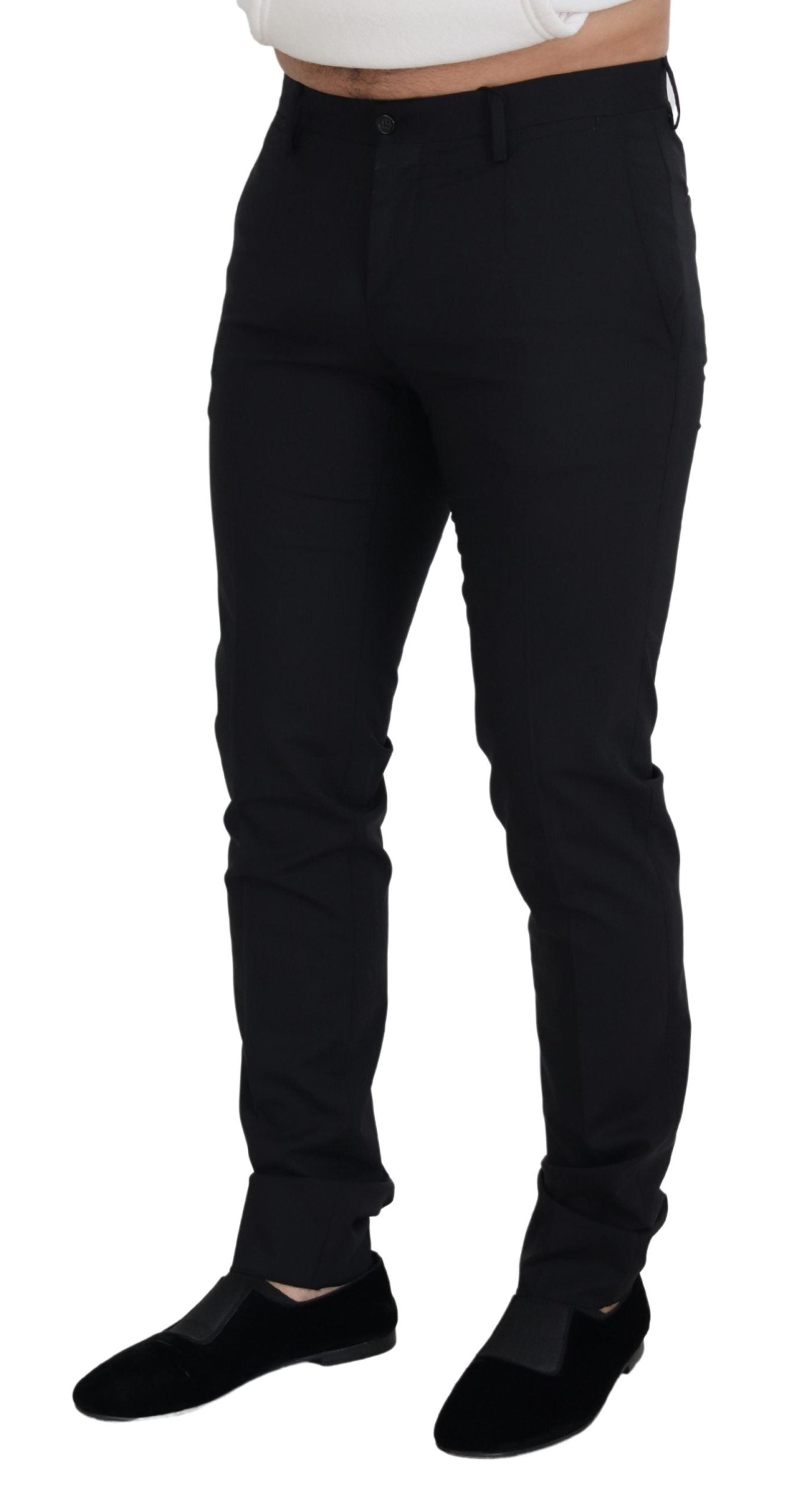 Pantalones formales tipo chino de lana negra Dolce & Gabbana