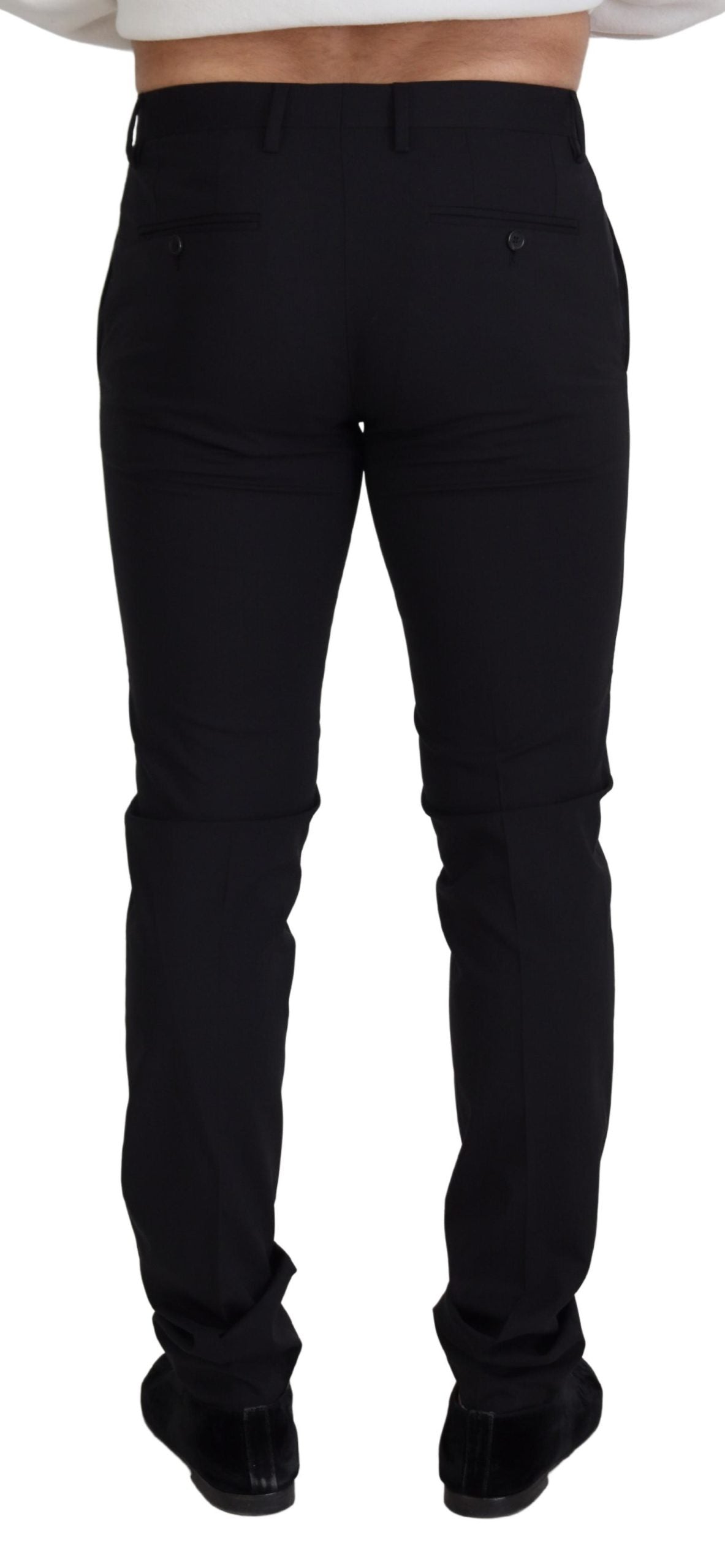 Pantalones formales tipo chino de lana negra Dolce & Gabbana