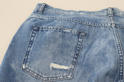 Jean décontracté en denim de coton délavé bleu Dolce & Gabbana