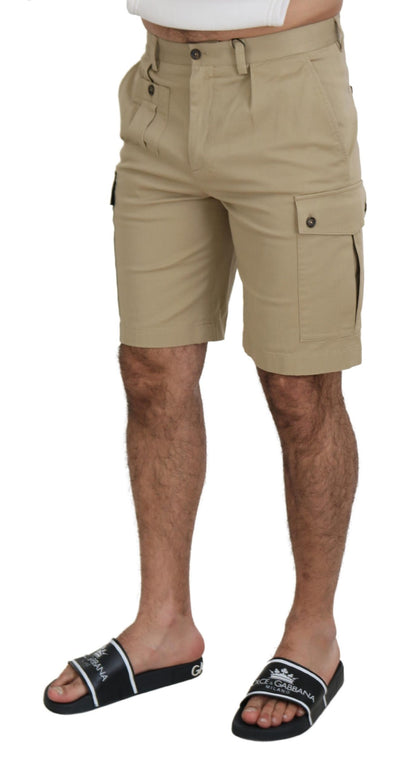 Shorts bermuda cargo en coton beige Dolce & Gabbana