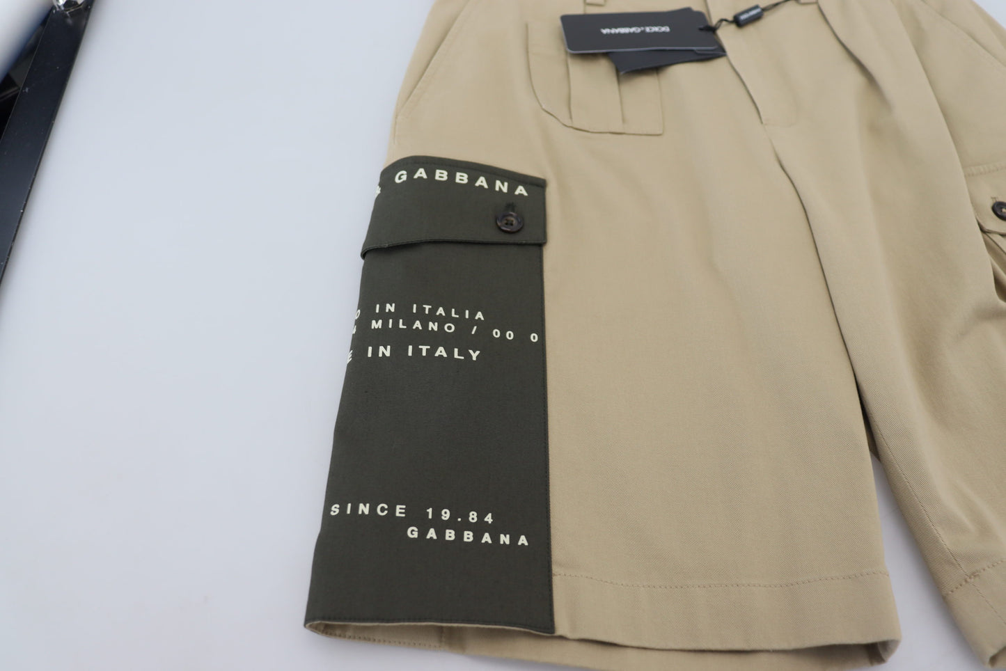 Shorts bermuda cargo en coton beige Dolce & Gabbana