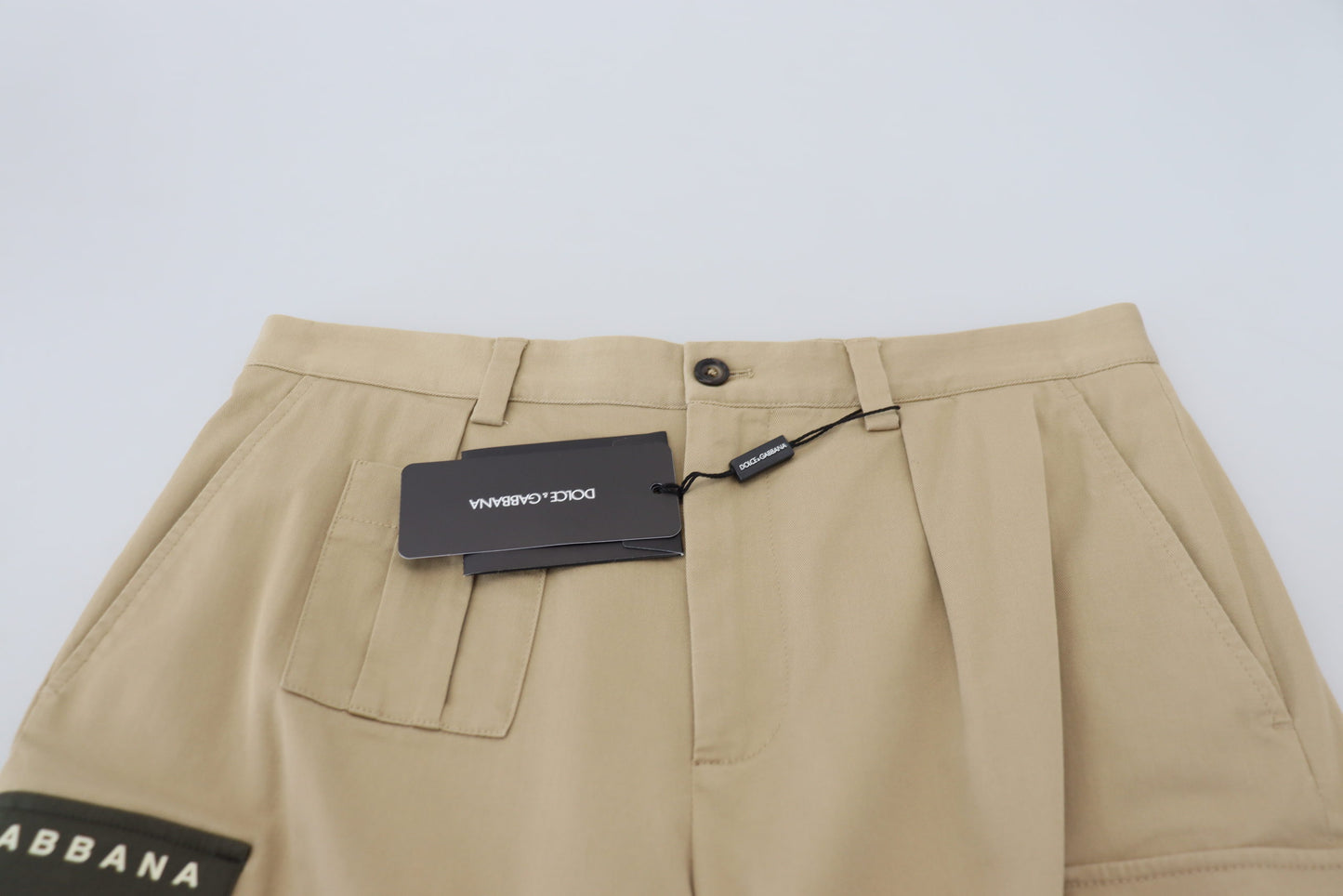Shorts bermuda cargo en coton beige Dolce & Gabbana