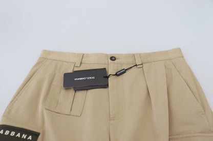 Shorts bermuda cargo en coton beige Dolce & Gabbana