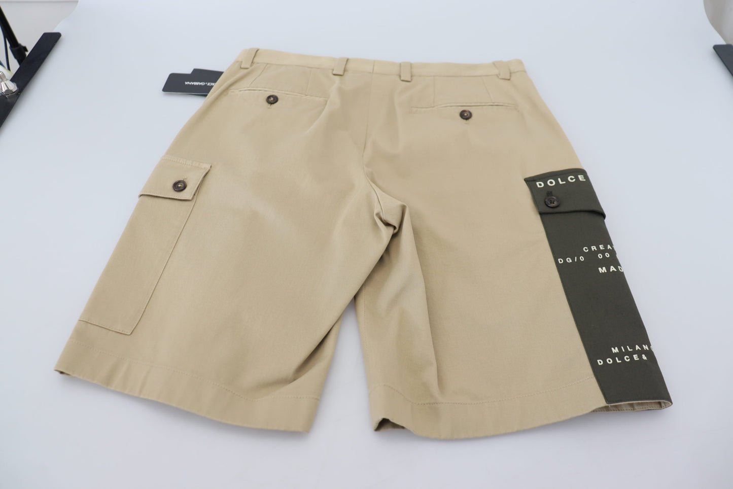 Shorts bermuda cargo en coton beige Dolce & Gabbana
