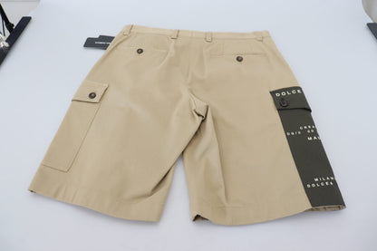 Shorts bermuda cargo en coton beige Dolce & Gabbana