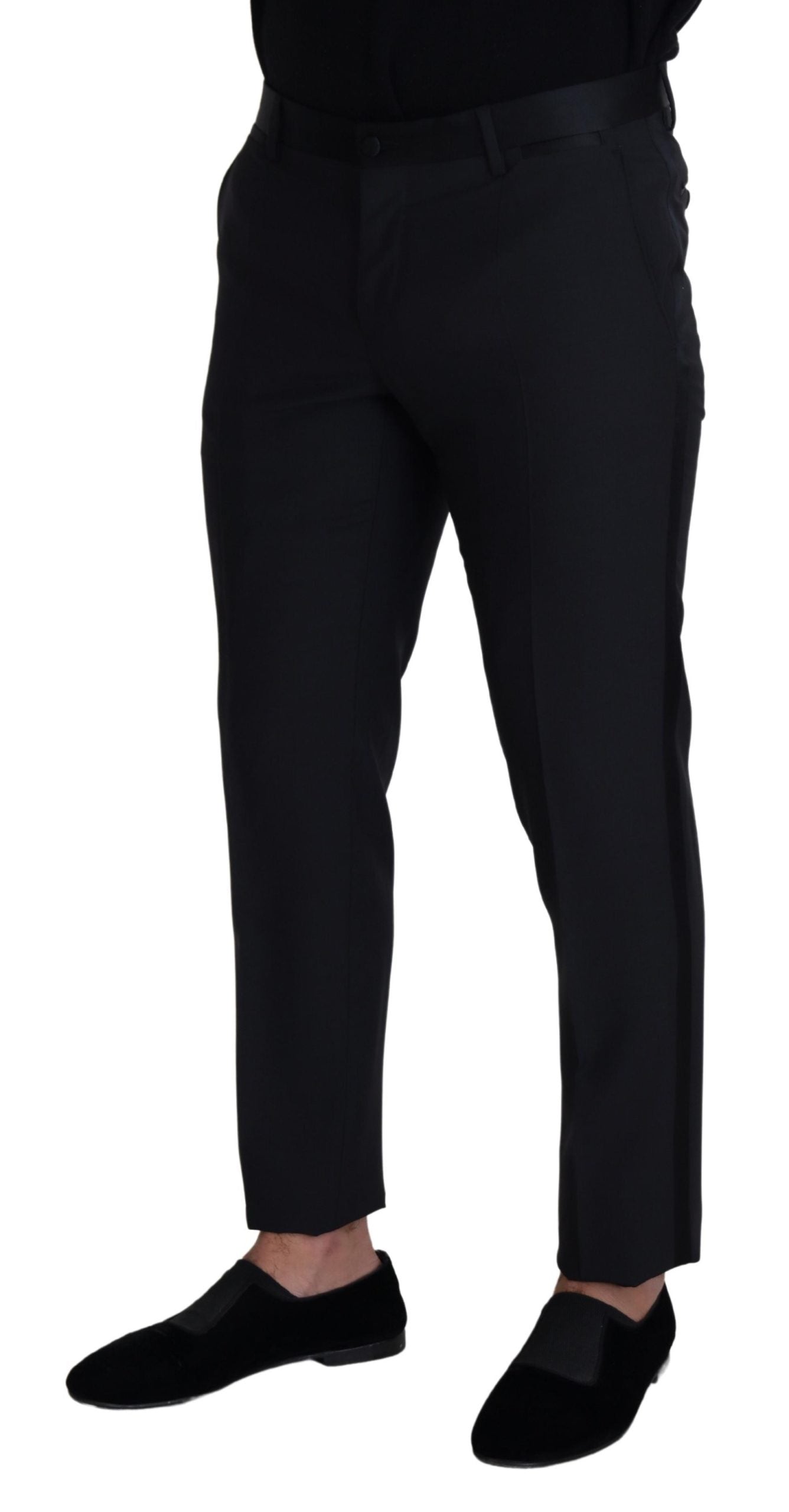 Pantalon de costume homme en laine noire Dolce & Gabbana