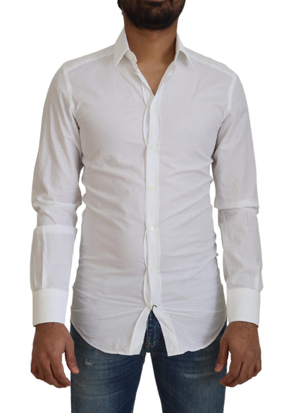 Chemise en coton blanc coupe ajustée pour homme Dolce & Gabbana GOLD