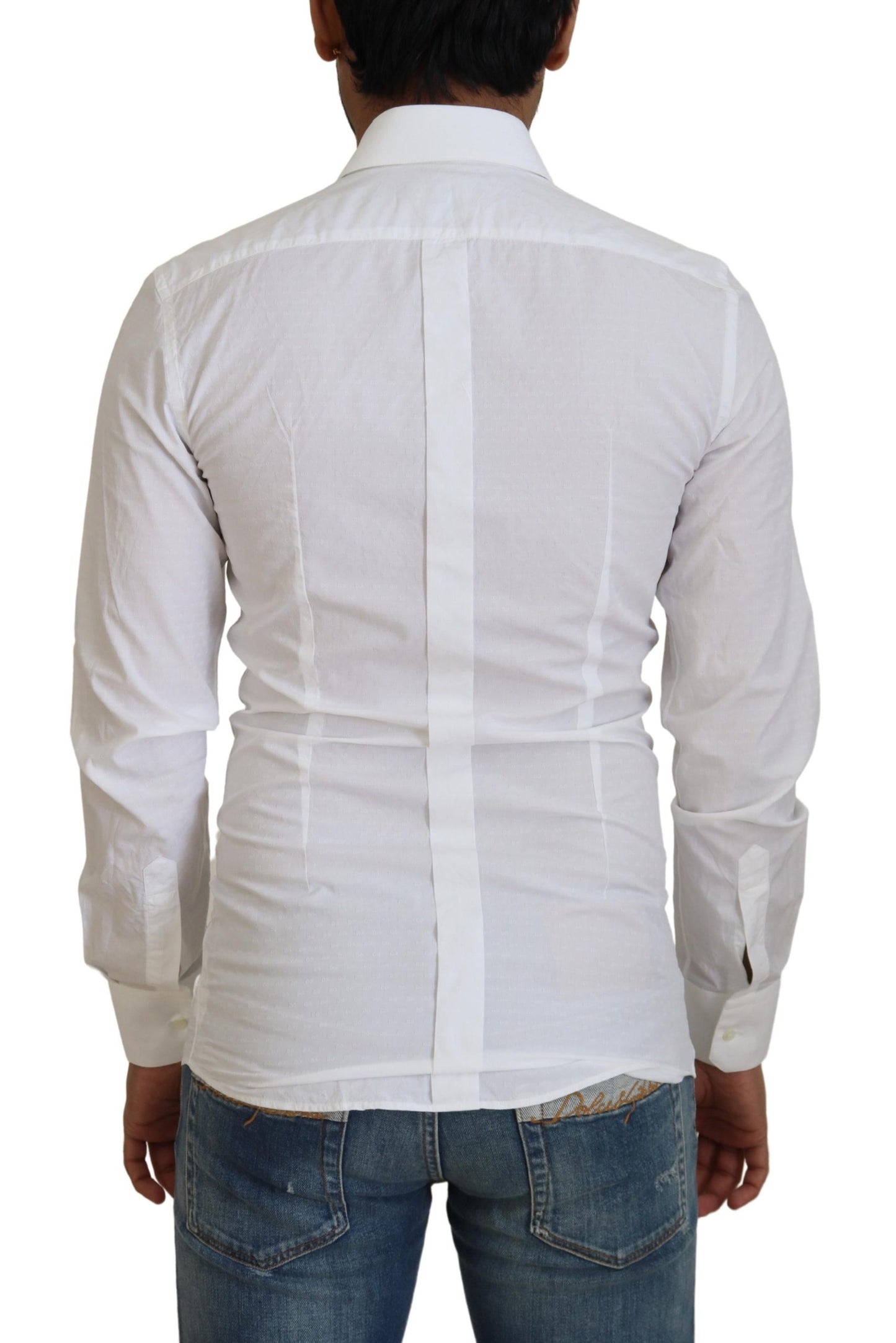 Chemise en coton blanc coupe ajustée pour homme Dolce & Gabbana GOLD
