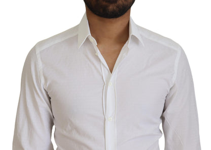 Chemise en coton blanc coupe ajustée pour homme Dolce & Gabbana GOLD