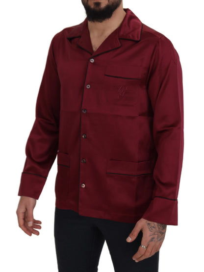 Haut de pyjama de nuit en soie rouge Dolce & Gabbana