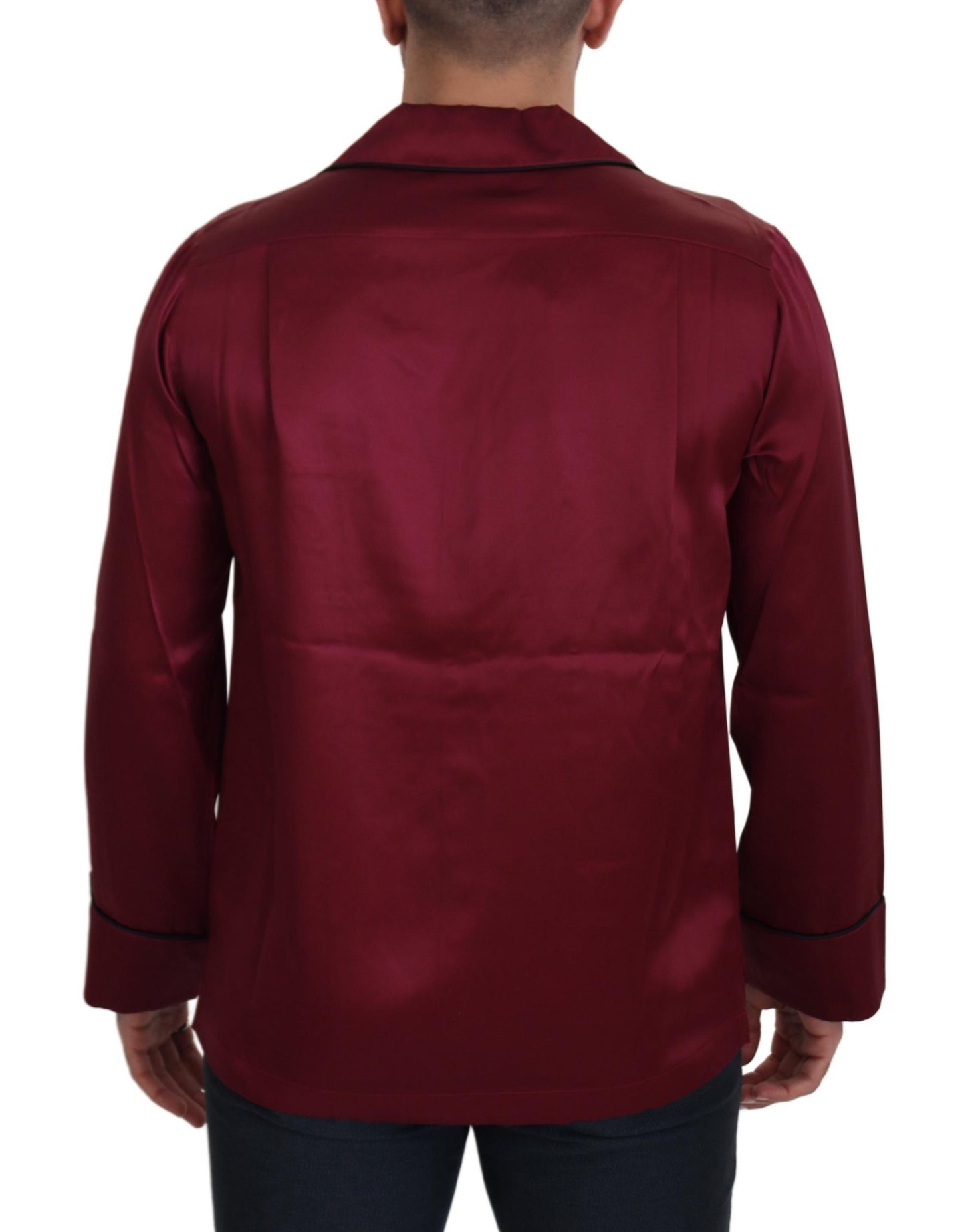 Haut de pyjama de nuit en soie rouge Dolce & Gabbana
