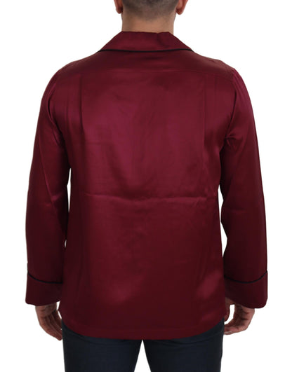 Haut de pyjama de nuit en soie rouge Dolce & Gabbana