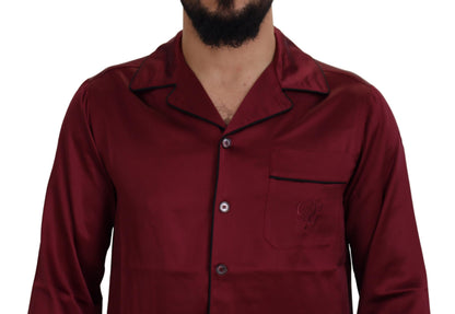 Haut de pyjama de nuit en soie rouge Dolce & Gabbana
