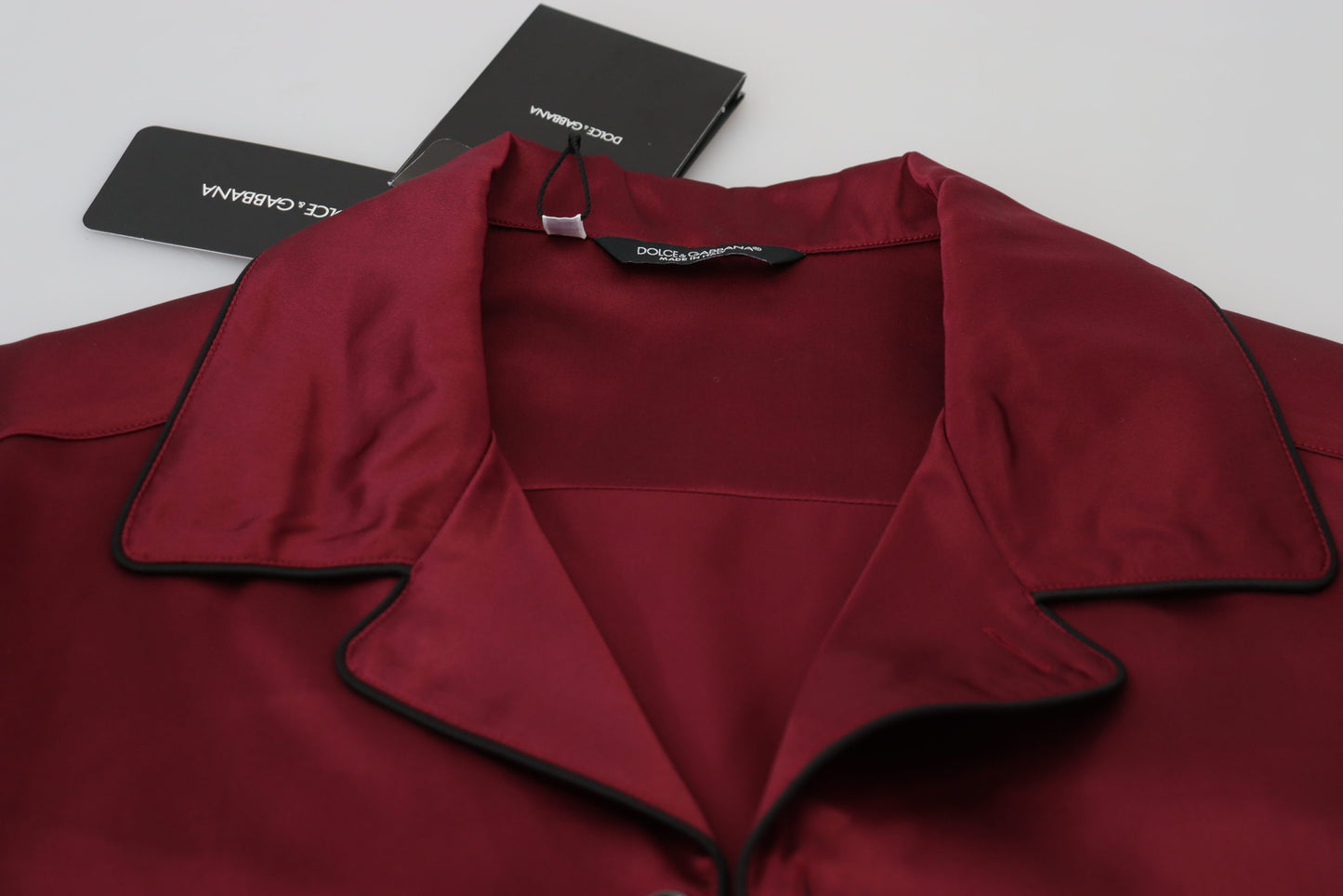 Haut de pyjama de nuit en soie rouge Dolce & Gabbana