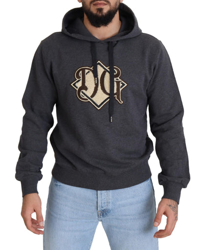 Sweat à capuche en coton gris Dolce & Gabbana avec logo