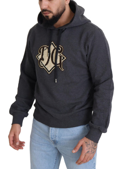 Sweat à capuche en coton gris Dolce & Gabbana avec logo