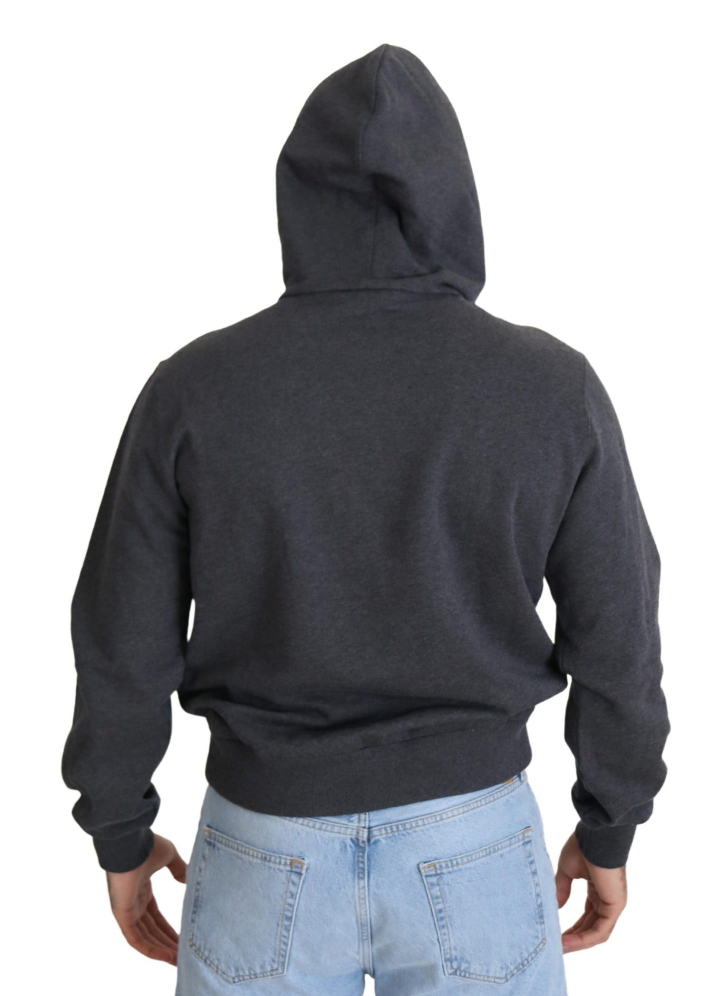 Sweat à capuche en coton gris Dolce & Gabbana avec logo