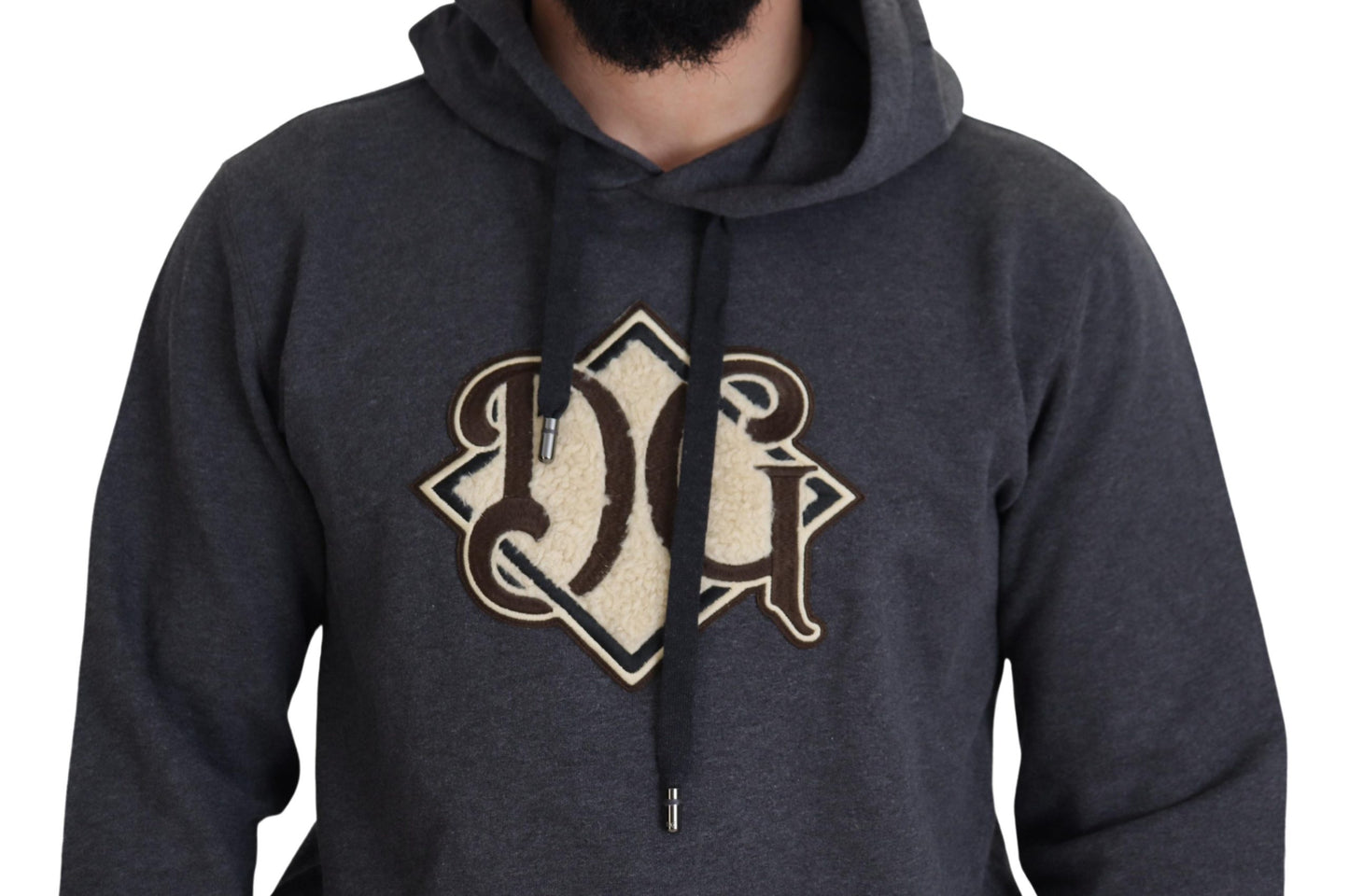 Sweat à capuche en coton gris Dolce & Gabbana avec logo