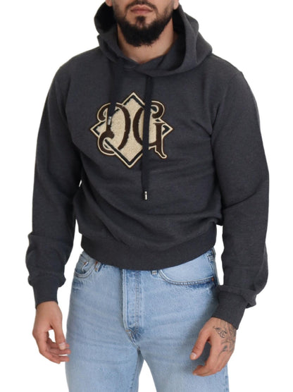 Sweat à capuche en coton gris Dolce & Gabbana avec logo