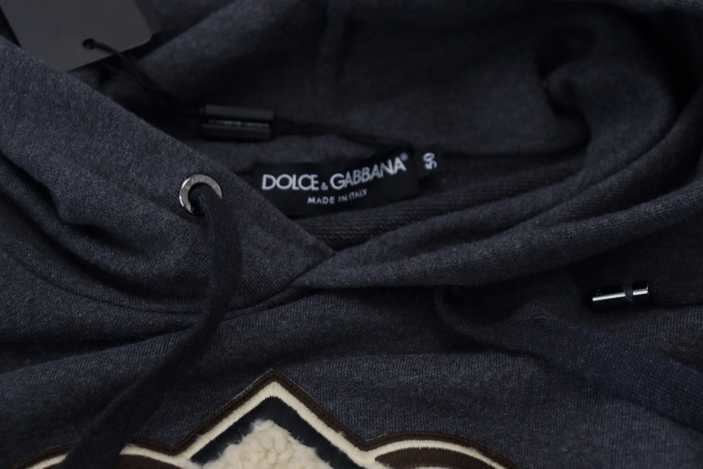Sweat à capuche en coton gris Dolce & Gabbana avec logo