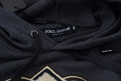 Sweat à capuche en coton gris Dolce & Gabbana avec logo