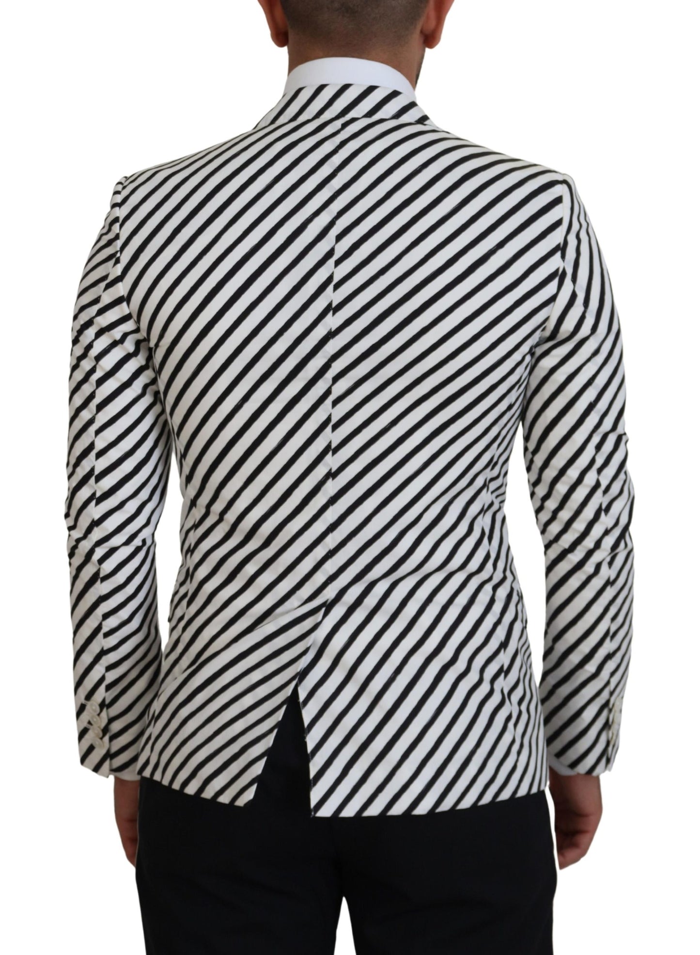 Veste Blazer Dolce & Gabbana Rayée Noir et Blanc Coupe Slim