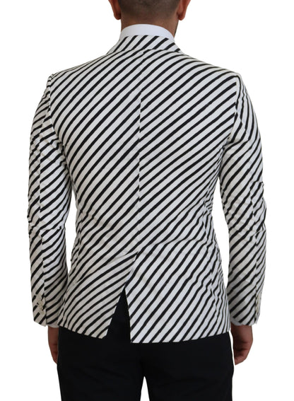 Veste Blazer Dolce & Gabbana Rayée Noir et Blanc Coupe Slim
