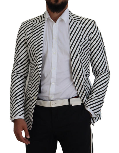 Veste Blazer Dolce & Gabbana Rayée Noir et Blanc Coupe Slim