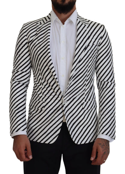 Veste Blazer Dolce & Gabbana Rayée Noir et Blanc Coupe Slim
