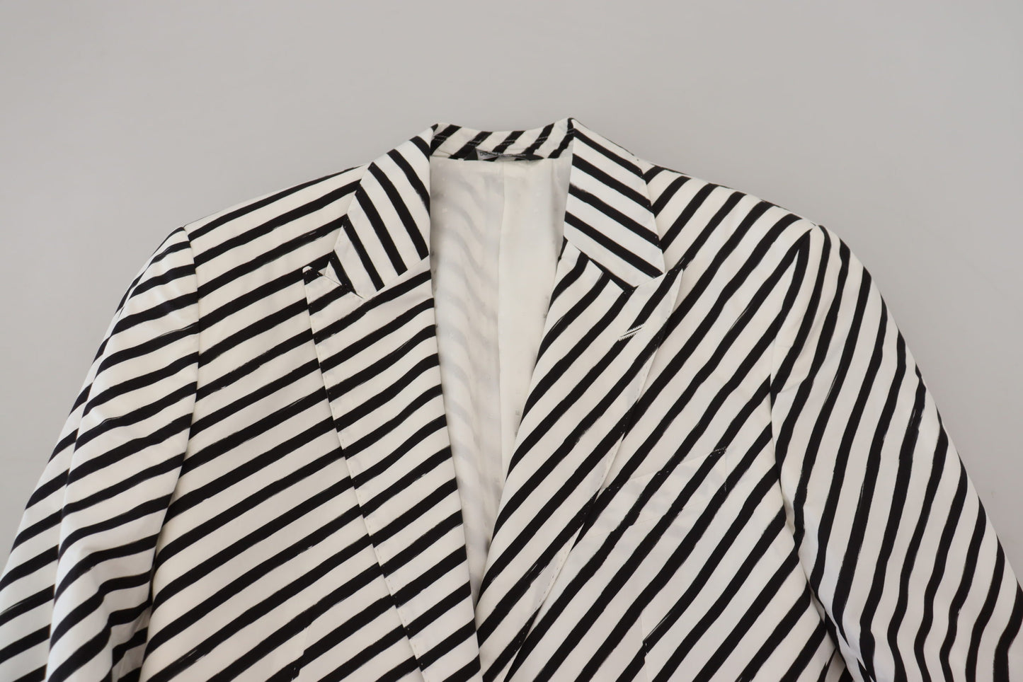 Veste Blazer Dolce & Gabbana Rayée Noir et Blanc Coupe Slim