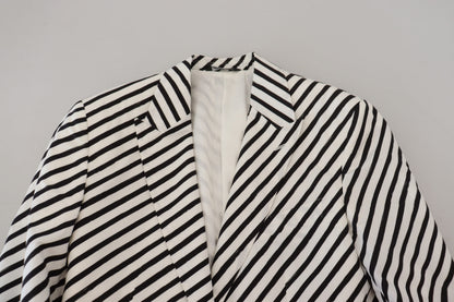 Veste Blazer Dolce & Gabbana Rayée Noir et Blanc Coupe Slim