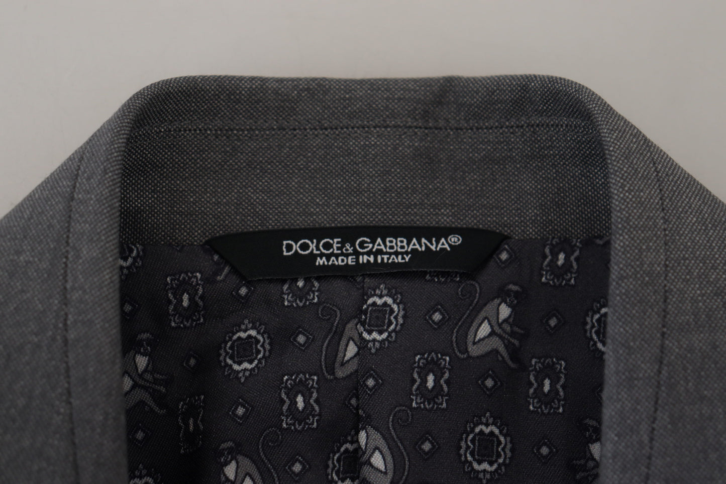 Veste de costume ajustée Dolce & Gabbana en laine et soie grise