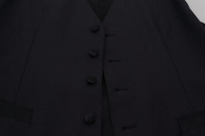 Gilet de Costume Dolce & Gabbana Noir en Laine Stretch
