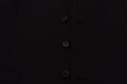 Gilet en Laine Stretch Bleu Foncé Dolce & Gabbana
