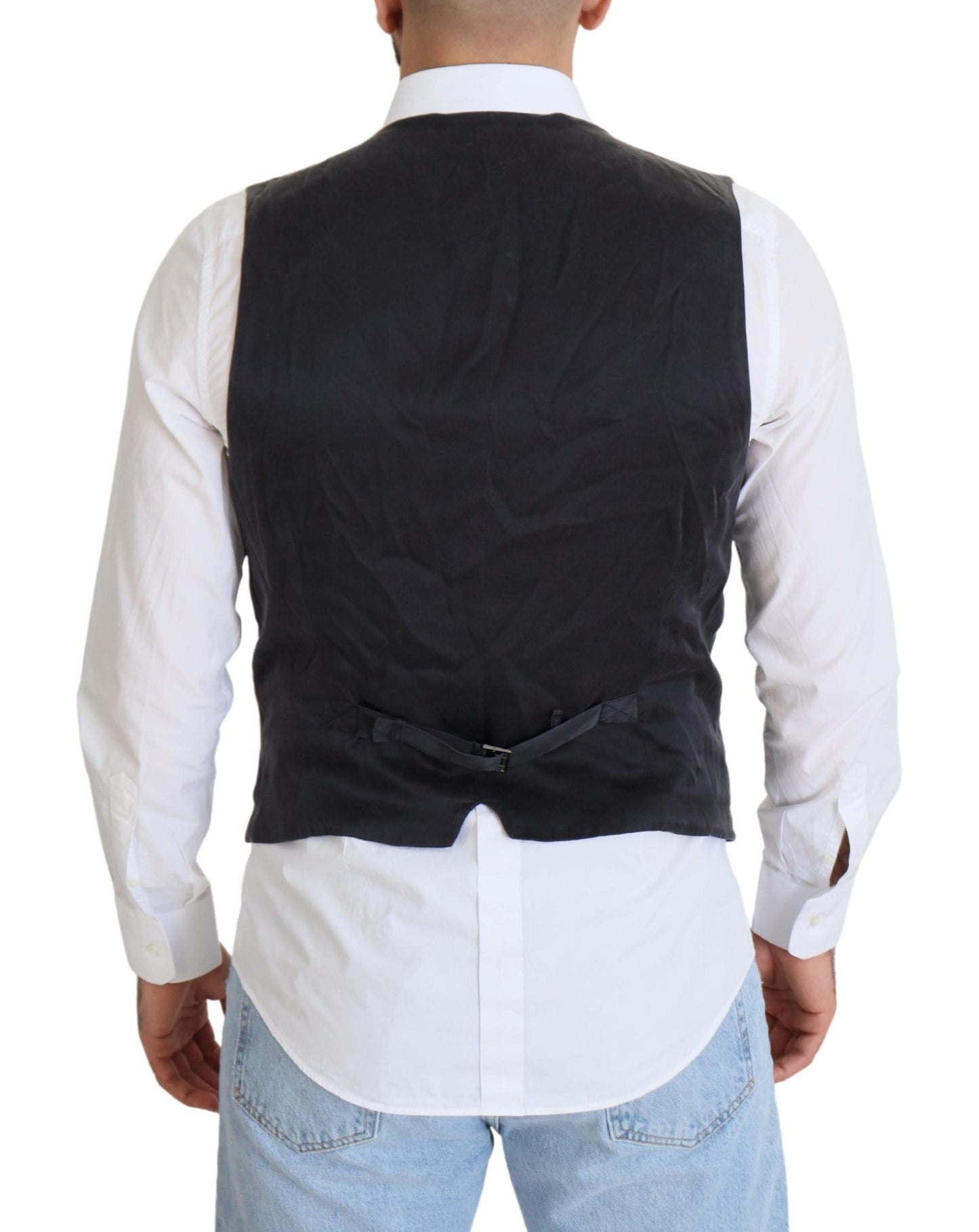 Gilet croisé noir en coton Dolce & Gabbana