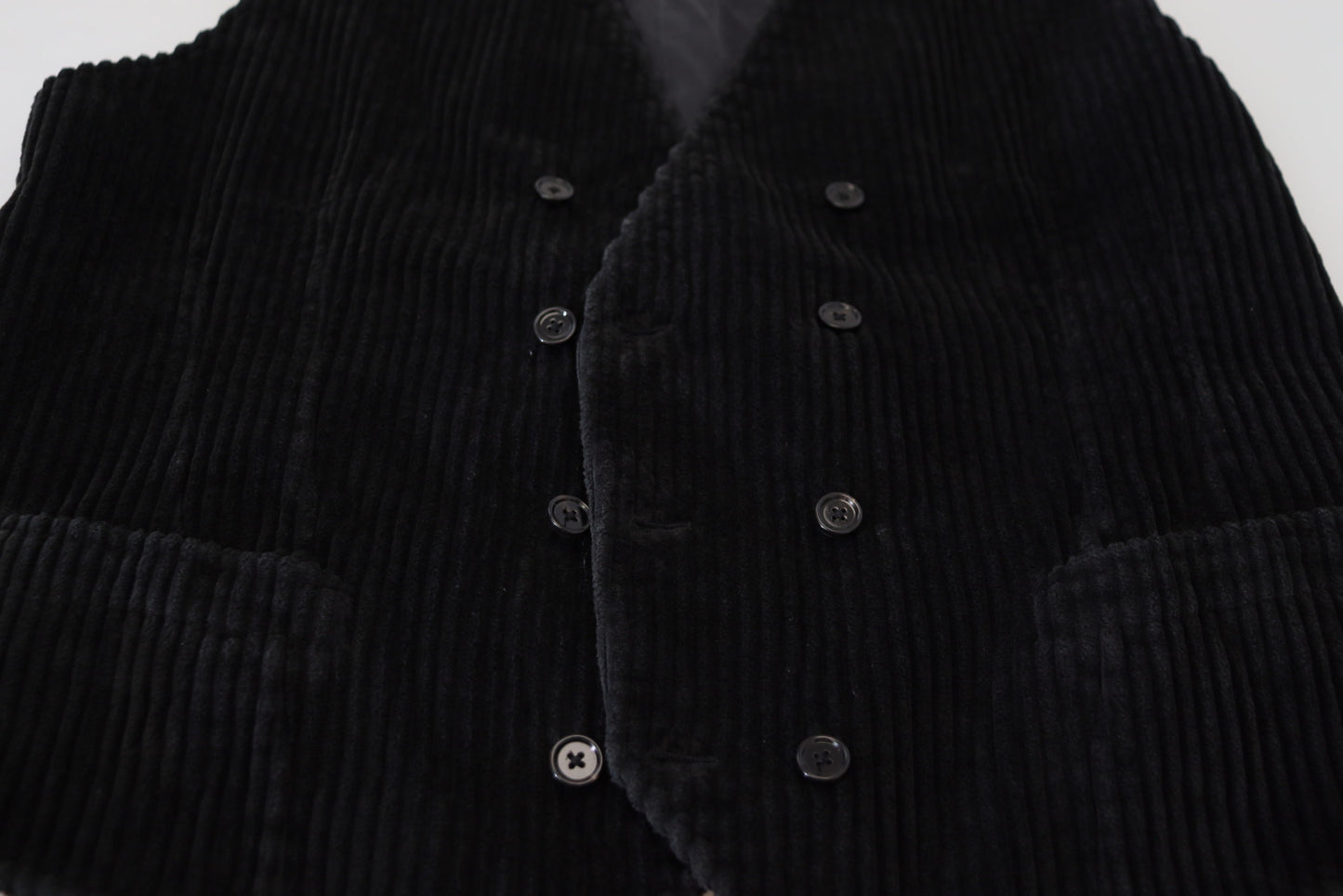 Gilet croisé noir en coton Dolce & Gabbana