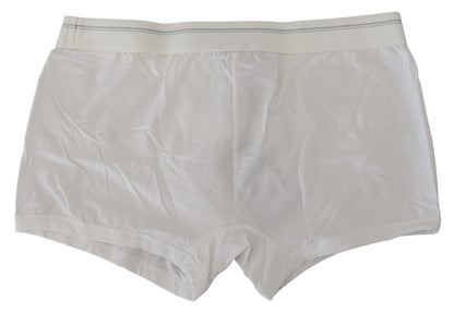Boxer Dolce & Gabbana en Coton Mélangé Blanc Coupe Classique