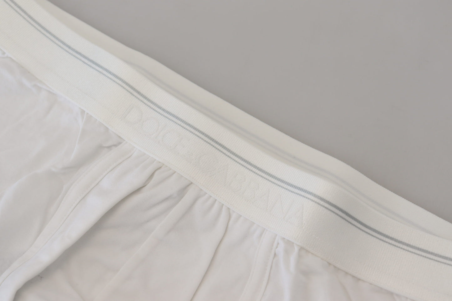 Boxer Dolce & Gabbana en Coton Mélangé Blanc Coupe Classique