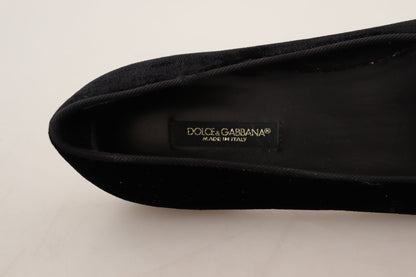 Chaussures plates à enfiler Dolce & Gabbana noires avec patch DG Cœur Sacré