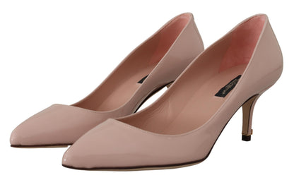 Chaussures à talons chaton en cuir verni rose Dolce & Gabbana