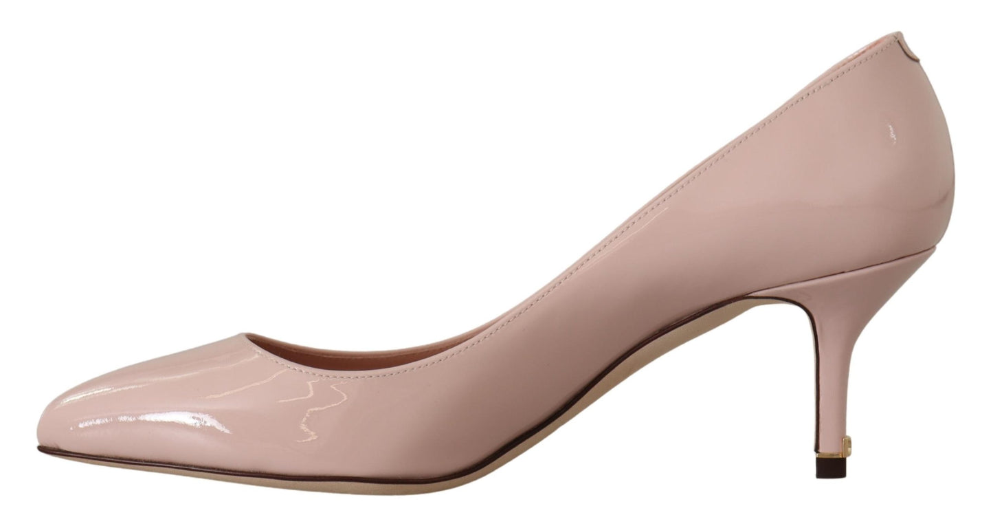 Chaussures à talons chaton en cuir verni rose Dolce & Gabbana